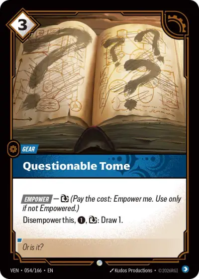 Questionable Tome VEN-054 Vendetta Riftbound card