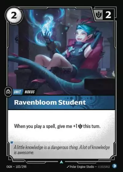 Ravenbloom Student - OGN-103 - Origins - Riftbound card