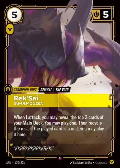 Rek’Sai, Swarm Queen - SFD-170 - Spiritforged - Riftbound card