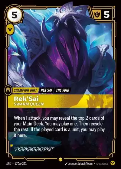 Rek’Sai, Swarm Queen - SFD-170a - Spiritforged - Riftbound card