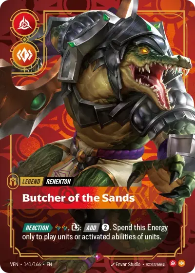 Renekton Butcher Of The Sands VEN-141 Vendetta Riftbound card