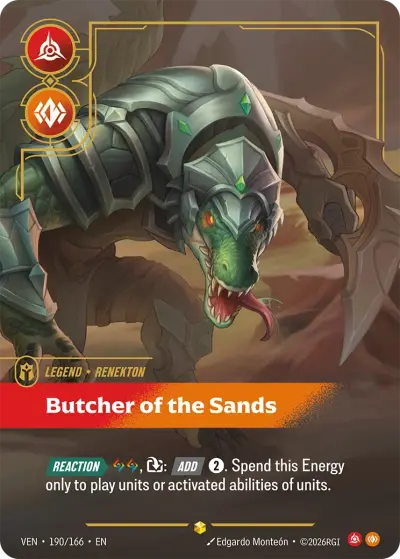 Renekton Butcher Of The Sands VEN-190 Vendetta Riftbound card