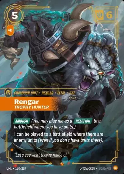 Rengar, Trophy Hunter - UNL-120 - Unleashed - Riftbound card