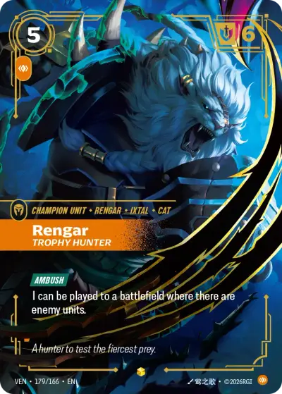 Rengar Trophy Hunter VEN-179 Vendetta Riftbound card