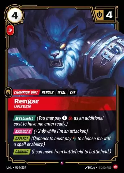 Rengar, Unseen - UNL-024 - Unleashed - Riftbound card