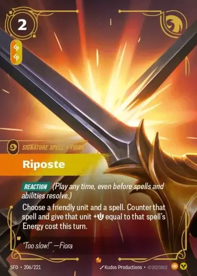 Riposte - SFD-206 - Spiritforged - Riftbound card