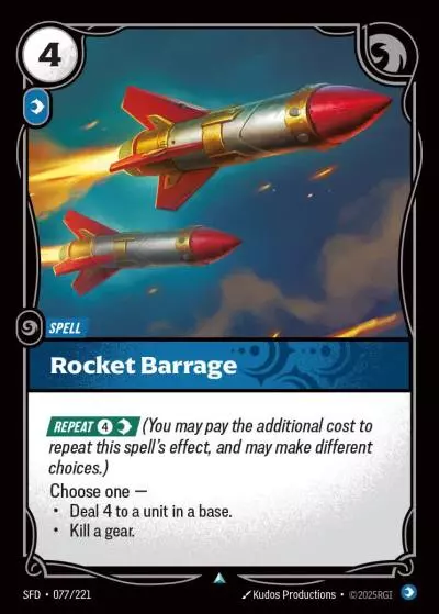 Rocket Barrage - SFD-077 - Spiritforged - Riftbound card