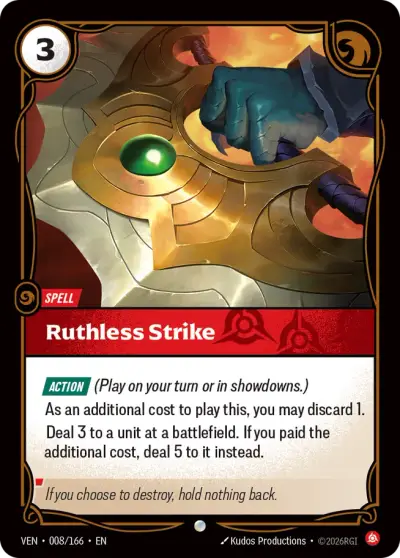 Ruthless Strike VEN-008 Vendetta Riftbound card