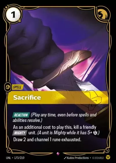 Sacrifice - UNL-173 - Unleashed - Riftbound card