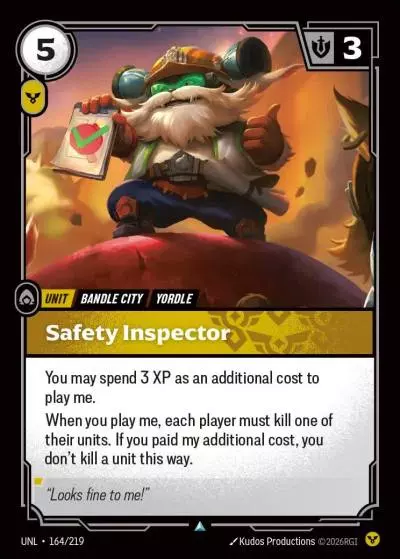 Safety Inspector - UNL-164 - Unleashed - Riftbound card