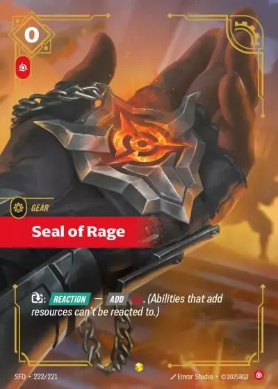 Seal of Rage - SFD-222 - Spiritforged - Riftbound card