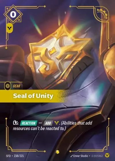 Seal of Unity - SFD-238 - Spiritforged - Riftbound card
