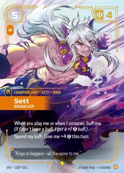 Sett Brawler - SFD-232s - Spiritforged - Riftbound card