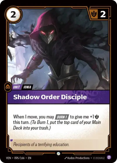 Shadow Order Disciple VEN-095 Vendetta Riftbound card
