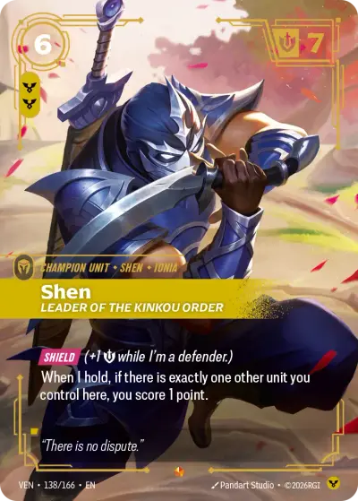 Shen Leader Of The Kinkou Order - VEN-138 - Vendetta - Riftbound card