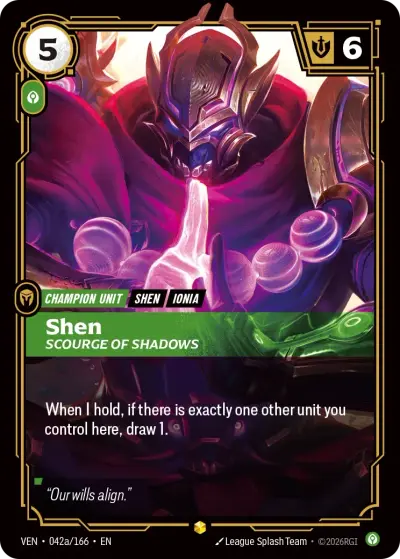 Shen Scourge Of Shadows VEN-042a Vendetta Riftbound card