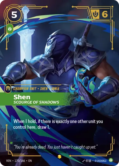 Shen Scourge Of Shadows VEN-170 Vendetta Riftbound card