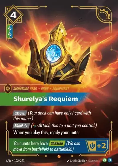 Shurelya’s Requiem - SFD-192 - Spiritforged - Riftbound card