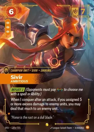 Sivir, Ambitious - SFD-120a - Spiritforged - Riftbound card