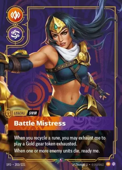 Sivir Battle Mistress - SFD-203 - Spiritforged - Riftbound card