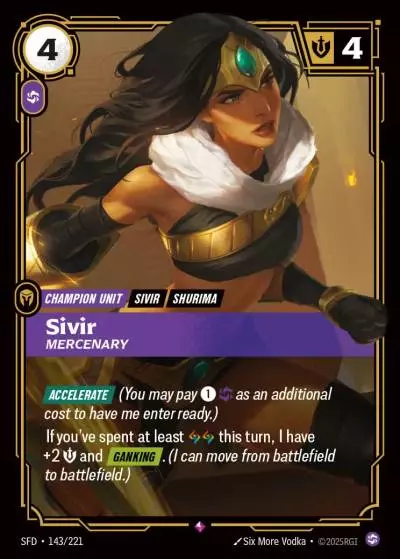 Sivir, Mercenary - SFD-143 - Spiritforged - Riftbound card