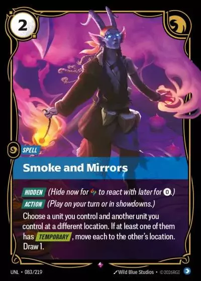 Smoke and Mirrors - UNL-083 - Unleashed - Riftbound card