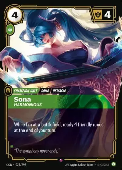 Sona Harmonious - OGN-073 - Origins - Riftbound card
