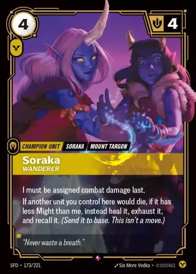 Soraka, Wanderer - SFD-173 - Spiritforged - Riftbound card