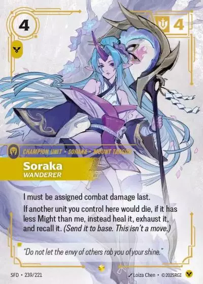Soraka, Wanderer - SFD-239 - Spiritforged - Riftbound card
