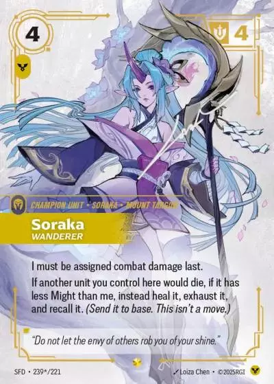 Soraka, Wanderer - SFD-239s - Spiritforged - Riftbound card