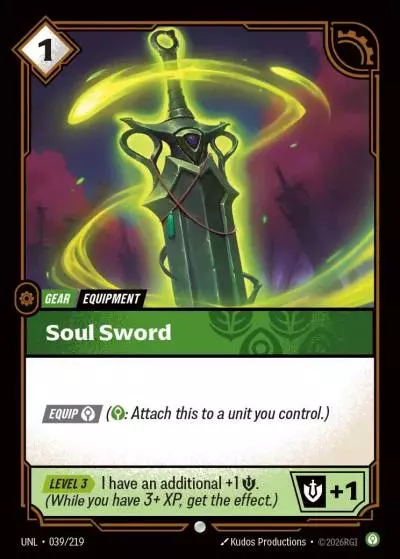 Soul Sword - UNL-039 - Unleashed - Riftbound card