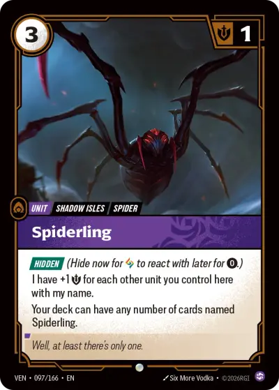 Spiderling VEN-097 Vendetta Riftbound card