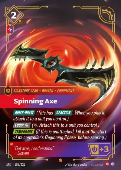 Spinning Axe - SFD-186 - Spiritforged - Riftbound card