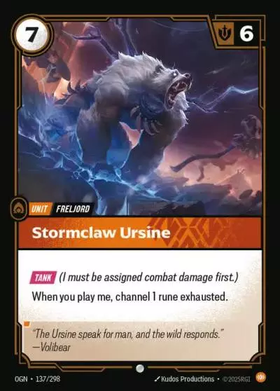 Stormclaw Ursine - OGN-137 - Origins - Riftbound card