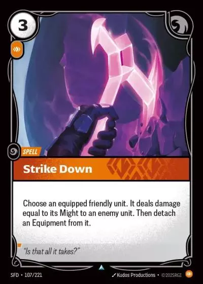 Strike Down - SFD-107 - Spiritforged - Riftbound card