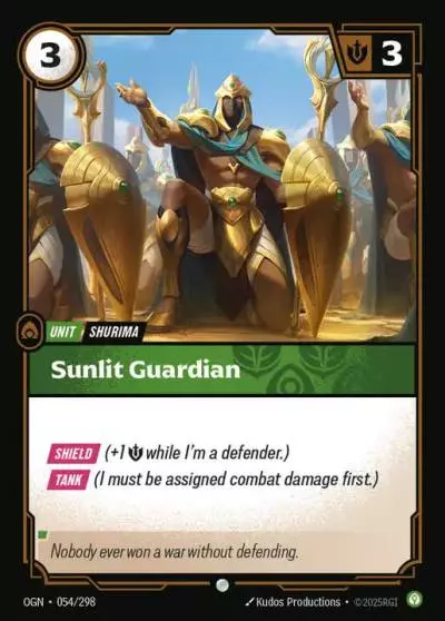 Sunlit Guardian - OGN-054 - Origins - Riftbound card