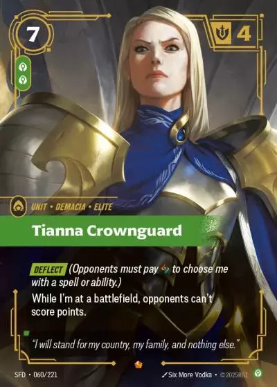 Tianna Crownguard - SFD-060 - Spiritforged - Riftbound card