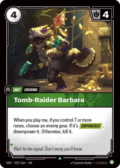Tomb Raider Barbara - VEN-037 - Vendetta - Riftbound card
