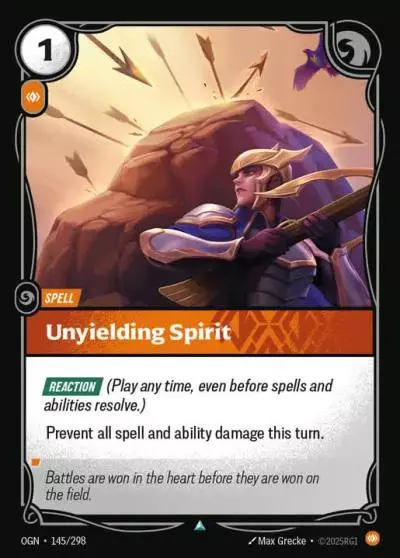 Unyielding Spirit - OGN-145 - Origins - Riftbound card