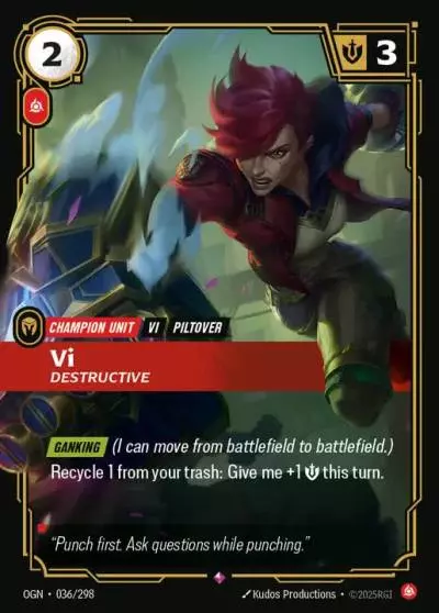 Vi Destructive - OGN-036 - Origins - Riftbound card