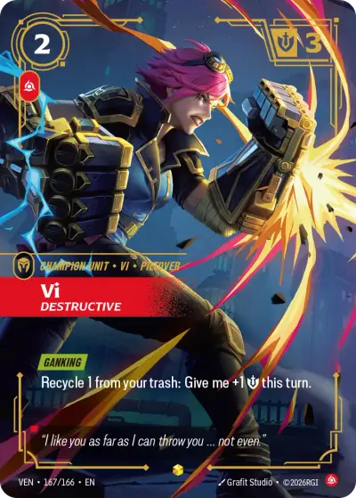 Vi Destructive VEN-167 Vendetta Riftbound card