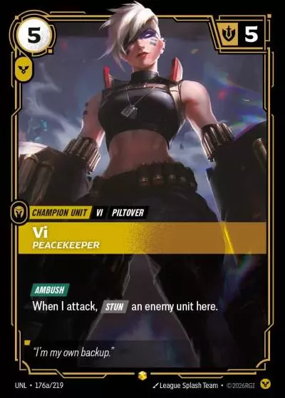 Vi, Peacekeeper - UNL-176a - Unleashed - Riftbound card
