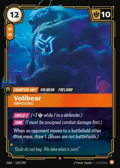 Volibear Imposing - OGN-158 - Origins - Riftbound card