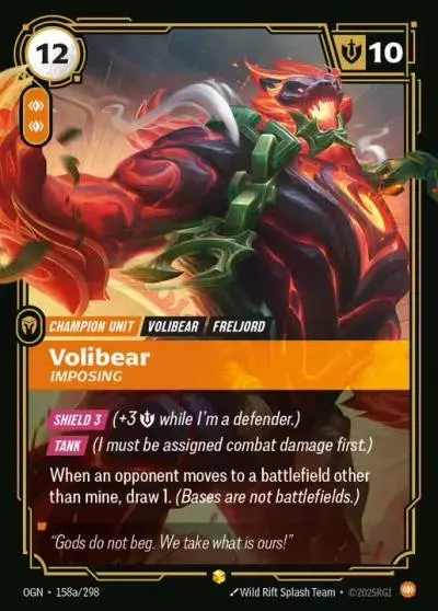 Volibear Imposing - OGN-158a - Origins - Riftbound card