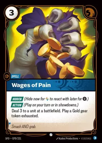 Wages of Pain - SFD-070 - Spiritforged - Riftbound card