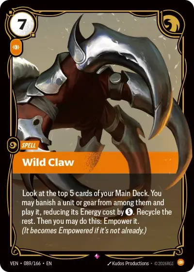 Wild Claw VEN-089 Vendetta Riftbound card