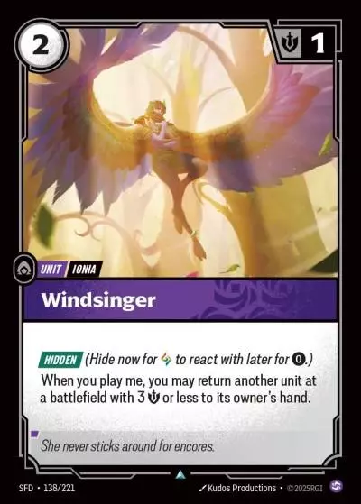 Windsinger - SFD-138 - Spiritforged - Riftbound card