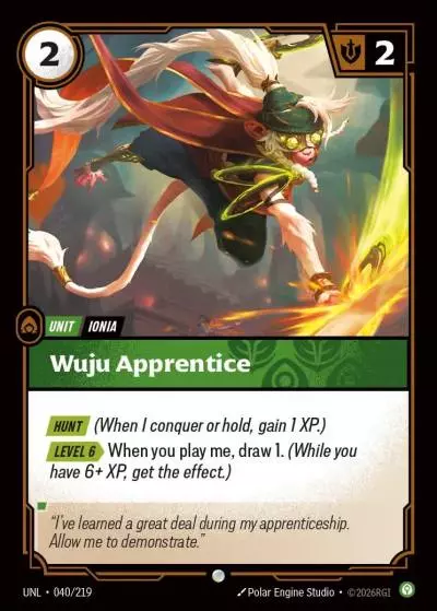 Wuju Apprentice - UNL-040 - Unleashed - Riftbound card