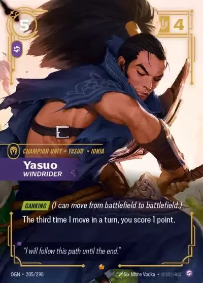 Yasuo Windrider - OGN-205 - Origins - Riftbound card