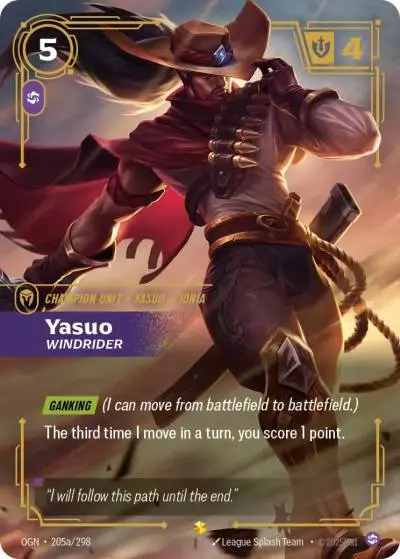 Yasuo Windrider - OGN-205a - Origins - Riftbound card